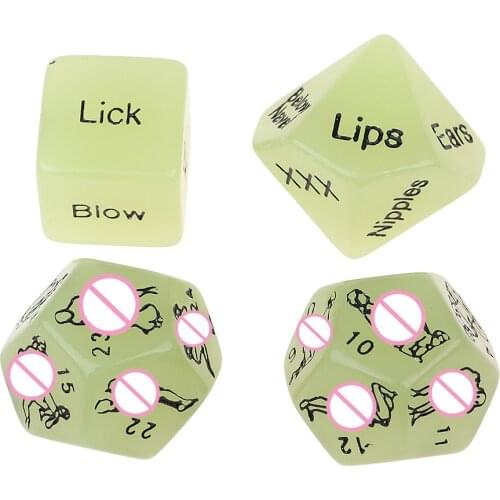 4pcs Sex Position D12 D10 D6 Glow Dice Love Game Erotic Night Foreplay Toy Luminou