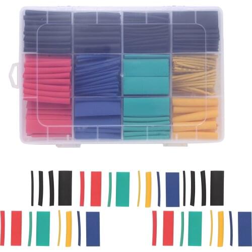 530 Pcs Heat Shrink Sleeving Tube Tube Assortment Kit Electrical Connection Electrical Wire Wrap Cable Waterproof Shrinkage 2:1