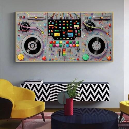 Abstract Colorful Music Instrument Art Canvas Painting Posters and Prints Cuadros Wall Art Pictures for Living Room Decor