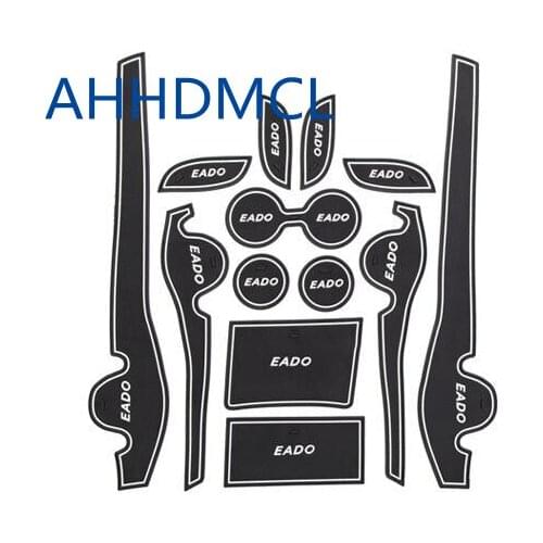 AHHDMCL Car Door Groove Mat Gate Slot Cup Armrest Storage Pad For CHANA Changan Eado 2016 2017