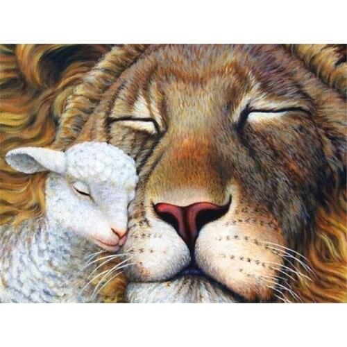 Diamond Painting Fierce Lion Cross Stitch 5D DIY Needlework Full Square Drill Diamond Embroidery Animal Home Decor