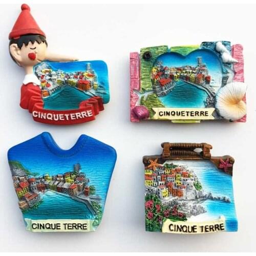 BABELEMI 1 Pcs Creative Italy Cinque Terre Travel Souvenir Fridge Magnets 3D Resin High Quality Refrigerator Magnetic Sticker