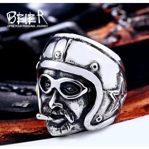 Beier new store 316L Stainless Steel ring high quality Route 66 live to ride Biker ring for men fashion jewelry LLBR8-378R