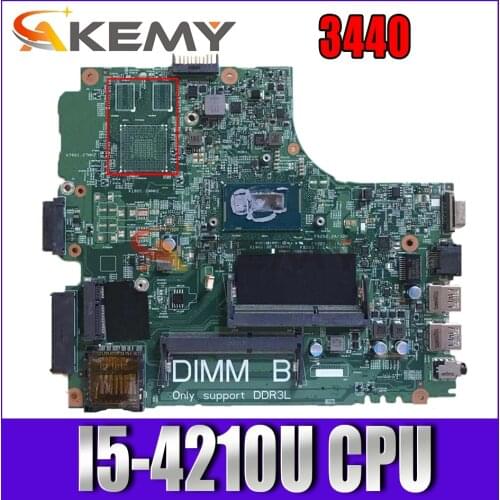 Free shipping For Latitude 3440 Laptop motherboard CN-0W65G8 0W65G8 W65G8 13221-1 With SR1EF I5-4210U CPU working well