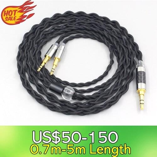 Pure 99% Silver Inside Headphone Nylon Cable For Oppo PM-1 PM-2 Planar Magnetic 1MORE H1707 Sonus Faber Pryma LN007441