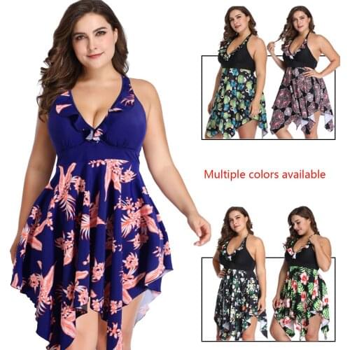 Flower Print Bikini Set Two Piece Swimsuit Sexy Backless Tight Bathing Suit Women Plus Size Swimwear Swim Beach Wear Fashion