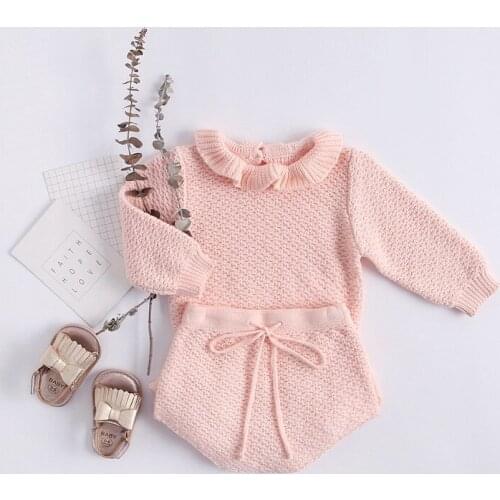 Newborn Baby Girls Clothes Set Fashion Infant Girl Sweater Long Sleeve Tops+Pants Kids Girls Clothing Outfits Kintted Costume