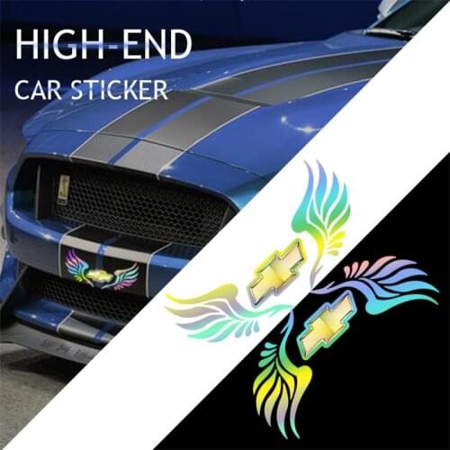 Angel Wings Seven Color Reflective Car Stickers Laser Body Sticker For Chevrolet Cruze Captiva Colorado Trax Sonic Spark Silvera
