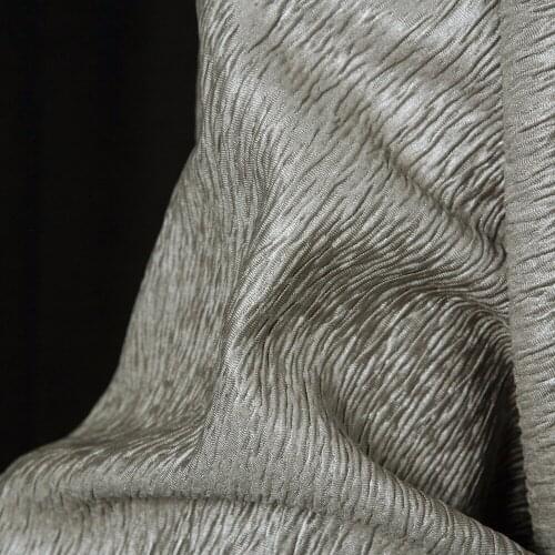 Fashion crushed/wrinkled double layer shining champagne color fabric, sewing for dress, skirt, jacket, coat, craft by the yard