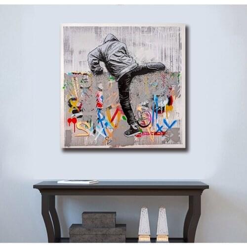 Fashion Large size Wall Art Pictures For Living Room Home Decor Graffiti Art Over the wall Canvas Oil Painting Printed U