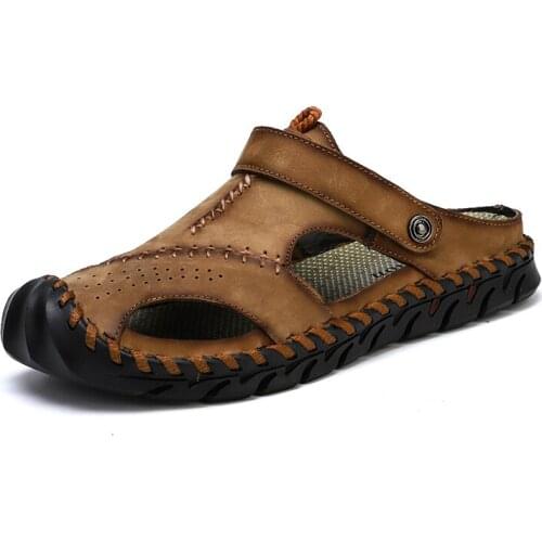 Men Closed Toe Sandals Original Summer Beach Walking Shoes Leisure Quick-Drying Antiskid Shoes 2021 New Brand Designer 38-48