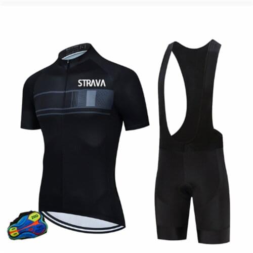 STRAVA 2021 New Pro Bicycle Team Short Sleeve Suit Maillot Ciclismo Mens Cycling Jersey Summer Breathable Cycling Clothing Sets