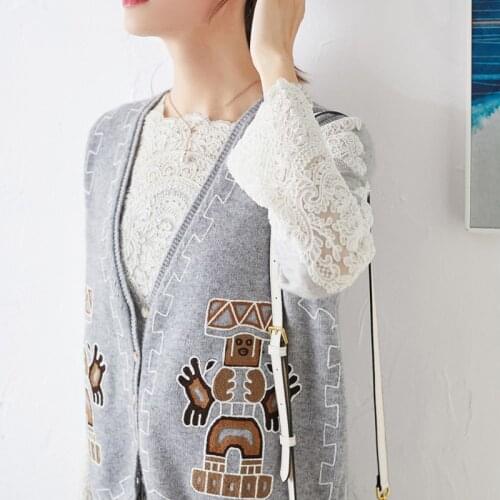 Wool New Robot embroidered vest high J straight out of the goods and goods factory leisure vest