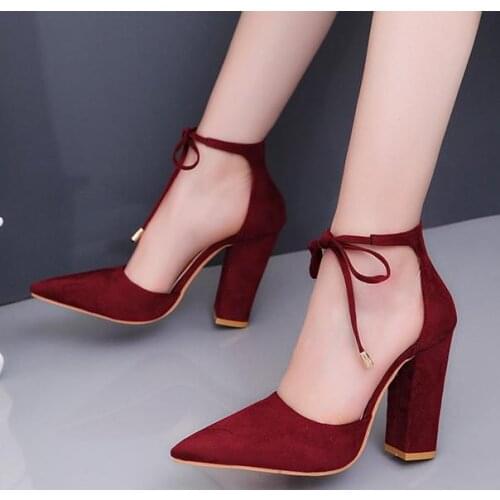 New Block-heeled High-heeled Lace-up Sandals Plus Size Womens High Heels Sexy Platform Shoes Wedding Shoes
