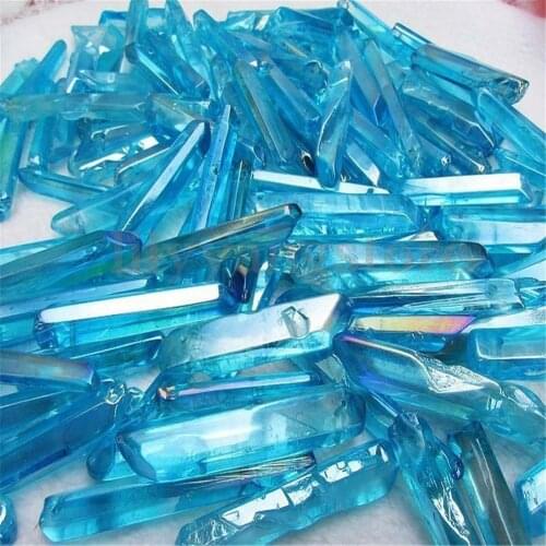 Very Powerful & Rare Blue Aura Lemurian Seed Quartz Crystal Healing Point 50g