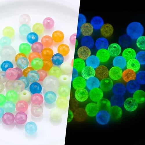 Wholesale 6/8/10/12MM Glow In The Dark beads Acrylic Luminous Beads pearls for Jewelry making DIY Necklace Bracelet accessories