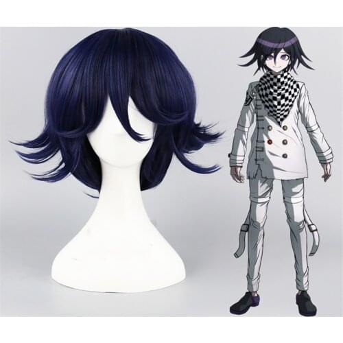 Danganronpa V3: Killing Harmony Ouma Kokichi Cosplay Wig women Man Boys Short Straight Anime Wig Christmas Party Cosplay Gift