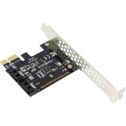 PCI-E 2.0 x1 to 2 Ports SATA III 6GB/s Internal Converter PCI Express Controller Adapter Card For SATA HDD SSD