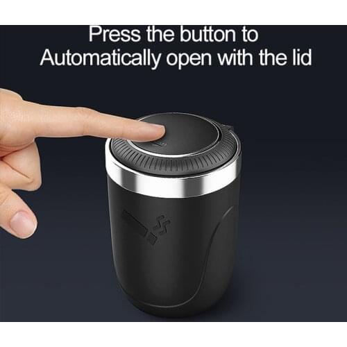Luxury Car Ashtray with LED Light Cigarette Smoke Travel Remover Ash Cylinder Car Smokeless Smoke Cup Holder Auto Accessories