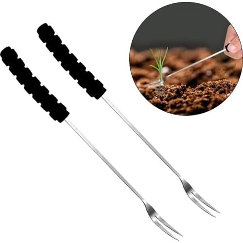 Weed Puller Garden Outdoor Removal Stainless Steel Farmland Puller Hand Tool Digging with Long Prongs and Handle
