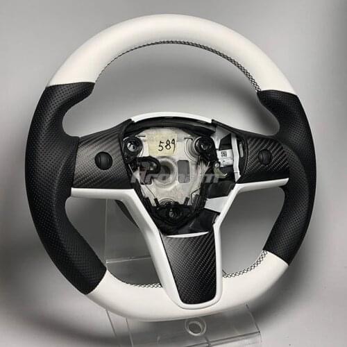 Replacement Steering Wheel With Perforated Leather Customized For Tesla Model 3 For Model Y 2017 2018 2019 2020 2021
