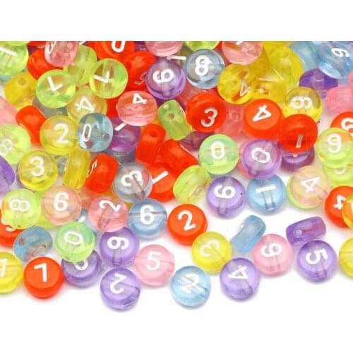 Mixed Round Color Digital Acrylic Beads 4x7mm Loose Spacer Beads For Jewelry Making Handmade Diy Necklace Bracelet Accessories
