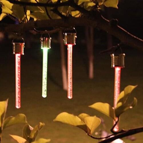 Solar light LED Solar Hang Pendant Lights Colorful Outdoor Garden acrylic stick solar Lamp Chandelier Christmas Party Tree Decor