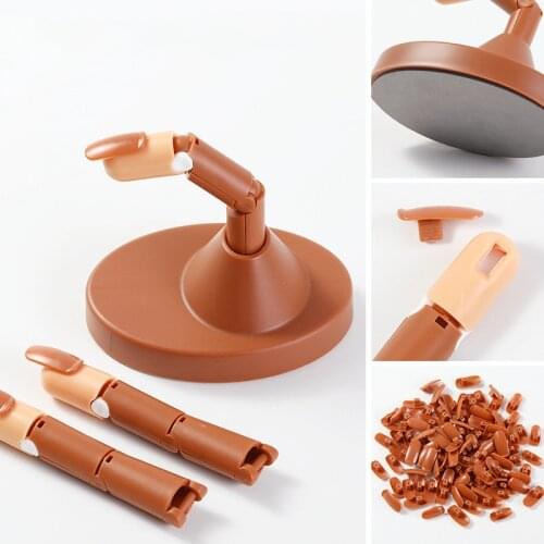 Nail Practice Hand Trainning Flexible Finger Adjustable Camber Manicure Fake Finger Plastic Practice Model Moveable Nail Piece