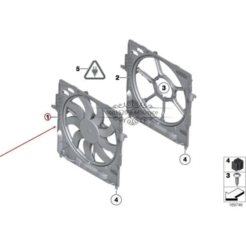 Water tank cooling electronic fan X5b mwX6 30i 35i 40i Electronic fan Air conditioning fan Blower fan Water tank fan Cooling fan