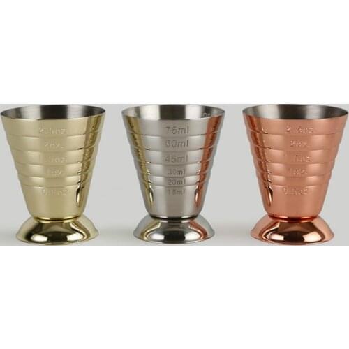75ml / 2.5oz / 5 Tpsp Magic Measuring Cup Stainless Steel Ounce Cup Wine Bar Creative Wine Scale Measuring Cup