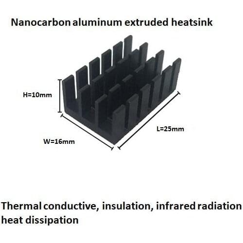 100pcs/lot Nanocarbon coating aluminium heat sink radiator for Cob led 25x16x10mm Heat sink cooler
