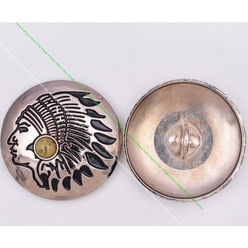 10X Southeast Tribal Silver Indian Chief Dress Cowboy Beige Turquoise Leather craft Bag Case Garment Conchos Sewing Button