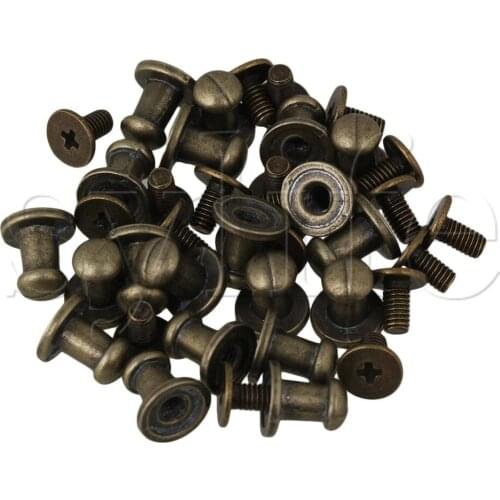20 Pieces Zinc Alloy Boots Handbags Button Studs Screw Back Button Spots Bronze