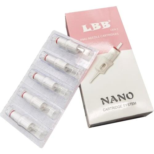 20PCs Disposable Tattoo Cartridge Needles Tattoo Makeup 1RL for Microblading Tattoo Machine