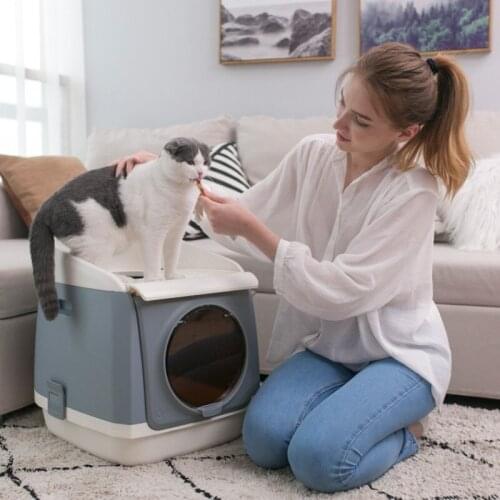 2019 new Free cabin litter box cats Bedpans Fully enclosed Large cat toilet prevent odors 3 colors