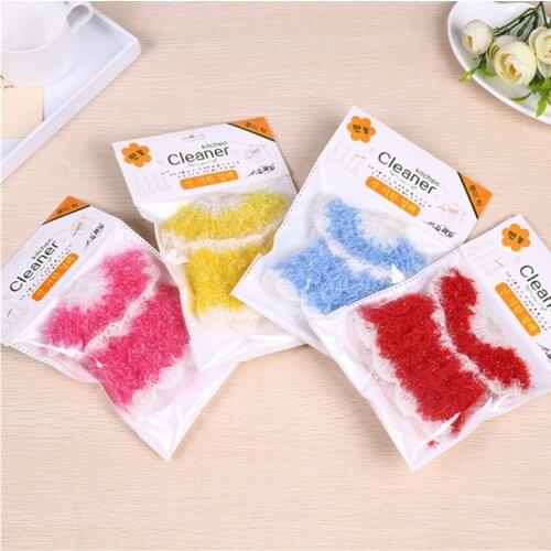 3Pcs/Set Creative Small Skirt Shape Dish Cloth Acrylic Magic Scouring Pad Dish Towels Kitchen Cleaner Dishcloth
