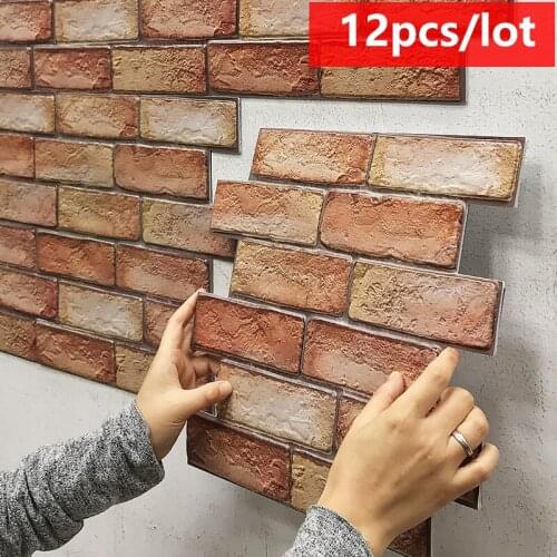 30x30cm 3D Wall Sticker Imitation Brick Self Adhesive Wallpaper Sticker Home DIY for Livingroom TV Background Wall Decor Sticker