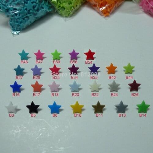 5200 Sets 26 Colors Mix T5 Glossy Star Shaped Kam Snap Buttons