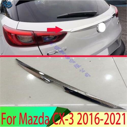 ABS Chrome Rear Trunk Lid Tailgate Door Handle Cover Trim Molding Car Styling For Mazda CX-3 2016 2017 2018 2019