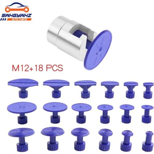 Car Aluminum Alloy Dent Repair Puller Head Adapter Screw Tips for Slide Hammer and Pulling Tab and 18/24pcs Glue Tabs