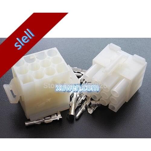 Free shipping 10 set 6791 12p 12 Way pin Electrical Connector Kits Male Female socket plug for Motorcycle Car