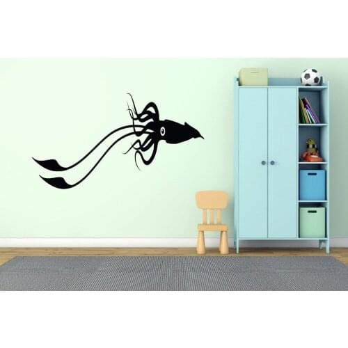 Big Soft Squid Animal Wall Stickers For Living Room Bedroom Home Decor Removable Vinyl Wall Decal Sticker Kids Room Decor S-653