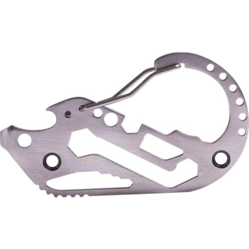 Stainless Steel EDC Outdoor Belt Key Chain Holder Portable Pocket Climbing Keychain Multifunction Tool