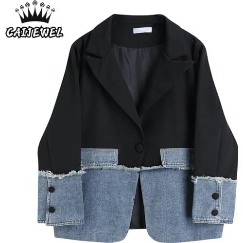 CAIJEWEL Women's Denim Blazers
