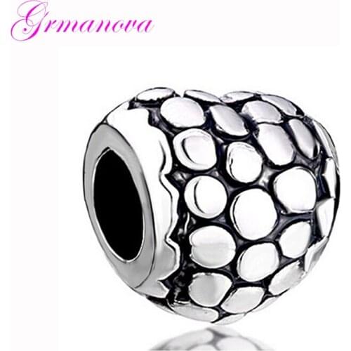 Zinc alloy fashion heart-shaped love charm beads Valentines Day gift DIY accessories jewelry Fit Pandora Bracelet Necklace