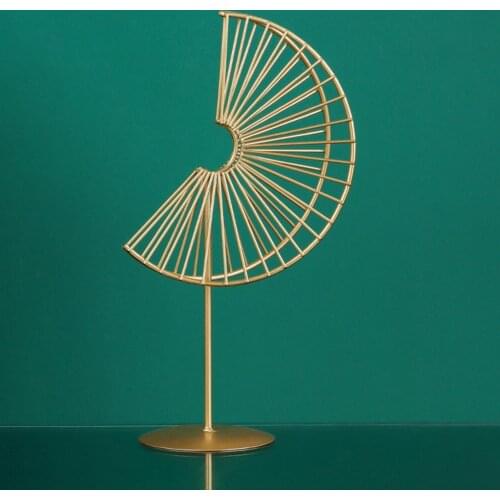 Home Decoration Figurines Statue Bedroom Sculpture Ornament Photography Props Nordic Minimalist Office Fan Shaped Ginkgo Leaves