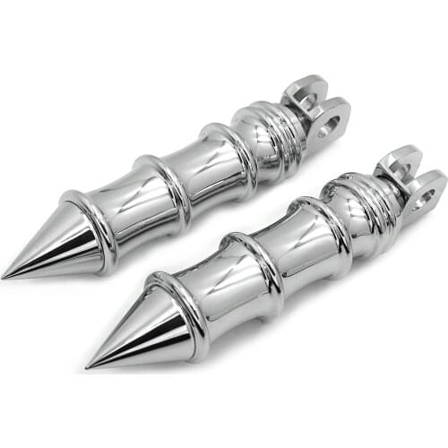 For Front Kawasaki '00-'01 ZX-11R '04-'16 ZX-10R CHROME Aftermarket free shipping motorcycle part Spike Bamboo Footpegs Footrest