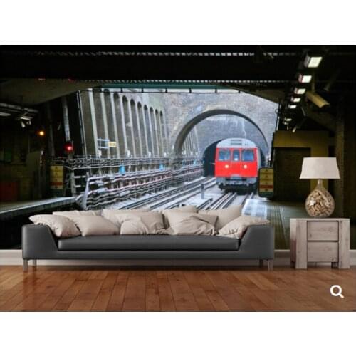 Custom city wallpaper, London Underground Train,3D mural for living room bedroom TV backdrop waterproof wallpaper