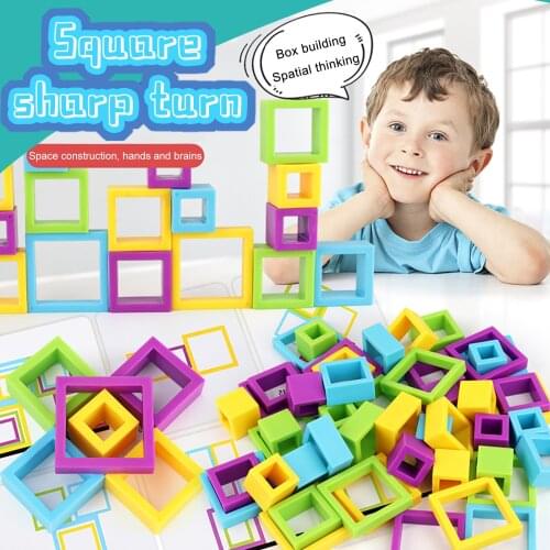Montessori Square Sharp Turn Toy Desktop Games Interactive Toys 2-4 Players Toys for Kids Creative Interactive Educational Toy