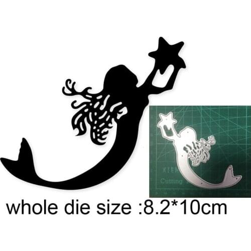 Mermaid Holding Star New 2021 Metal Cutting Dies for DIY Scrapbooking Paper and Card Making Decorative Embossing Dies Craft dies